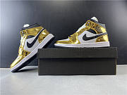 Air Jordan 1 Mid Metallic Gold Black White - DC1419-700 - 2