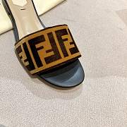 Fendi Two Tone Zucca Velvet Flat Slides - 5