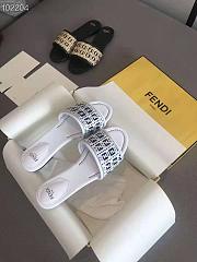 FF INTERLACE White leather slides - 8R8092AEH6F0Z5V - 3