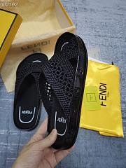 FENDI REFLECTIONS Black stretch lace slides - 8X8088AEH5F0ABB - 2