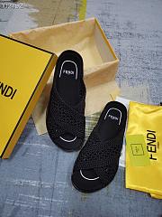 FENDI REFLECTIONS Black stretch lace slides - 8X8088AEH5F0ABB - 4