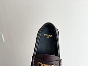 Celine Margaret Loafer With Triomphe Chain In Polished Bull Burgundy - 5