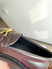 Celine Margaret Loafer With Triomphe Chain In Polished Bull Burgundy - 2