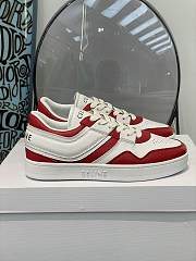 Celine Trainer Low Lace-up Sneaker Optic White Red - 5