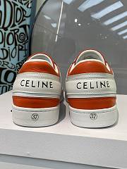 Celine Trainer Low Lace-up Sneaker Optic White Orange - 3