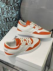 Celine Trainer Low Lace-up Sneaker Optic White Orange - 5