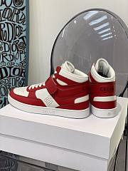 Celine CT-03 Trainer High Top With Scratch Sneakers Optic White Red - 2