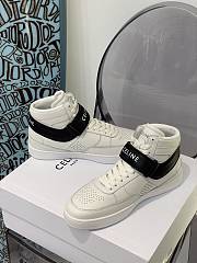 Celine CT-03 Trainer High Top With Scratch Sneakers Optic White Black - 344513338C.01OK - 3