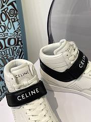 Celine CT-03 Trainer High Top With Scratch Sneakers Optic White Black - 344513338C.01OK - 4