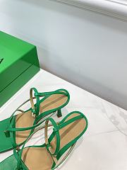 Bottega Veneta Green Strappy Stretch Heeled Sandals - 2