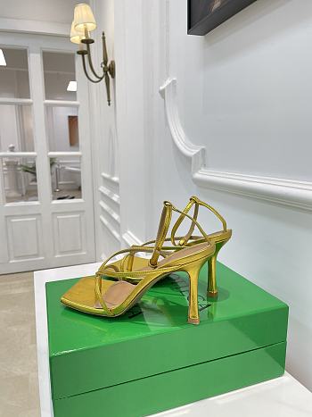 Bottega Veneta Yellow Strappy Stretch Heeled Sandals