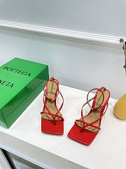 Bottega Veneta Red Strappy Stretch Heeled Sandals - 5