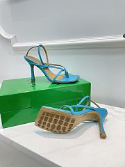 Bottega Veneta Blue Strappy Stretch Heeled Sandals - 4