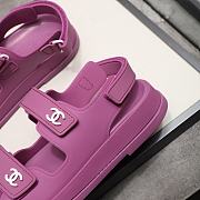 Chanel Purple Rubber Dad Sandals - 5