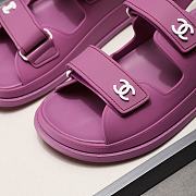 Chanel Purple Rubber Dad Sandals - 4