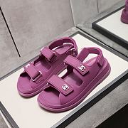 Chanel Purple Rubber Dad Sandals - 2