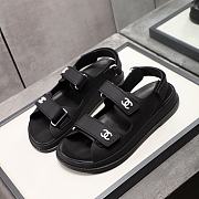 Chanel Black Rubber Dad Sandals - 4