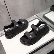 Chanel Black Rubber Dad Sandals - 2