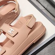 Chanel Rose Gold Rubber Dad Sandals  - 4