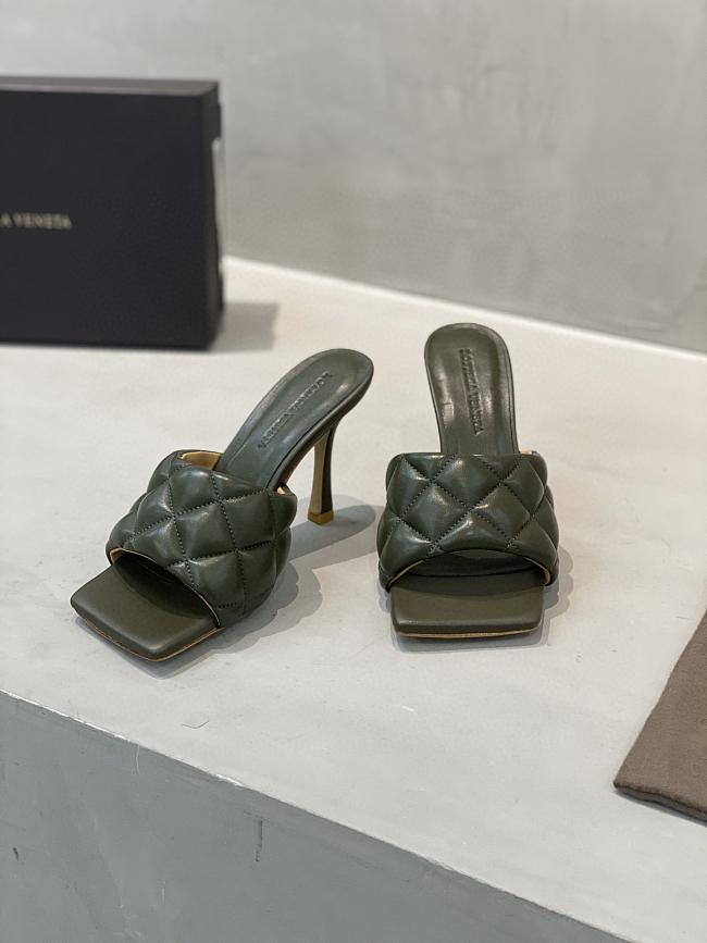 Bottega Veneta Khaki Paded Sandals - 1