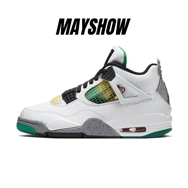 Air Jordan 4 Retro Lucid Green Rasta - AQ9129-100  - 1