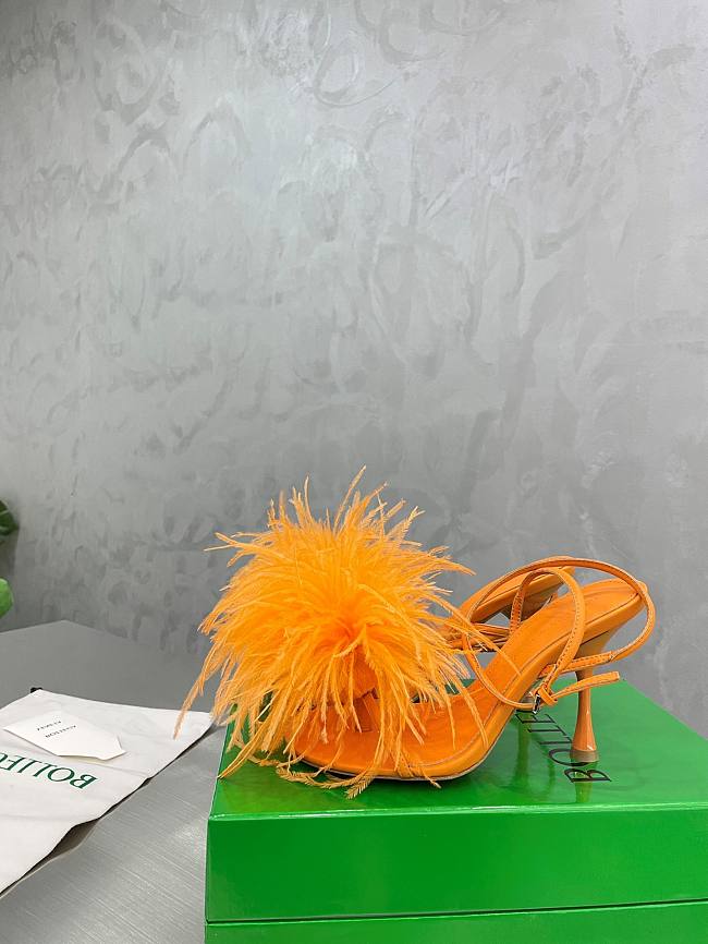 Bottega Veneta Orange Feather Dot Pumps - 1