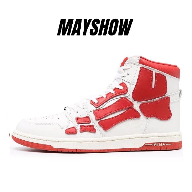 AMIRI Skel Panelled High Top White Red - MFS002-124 - 1