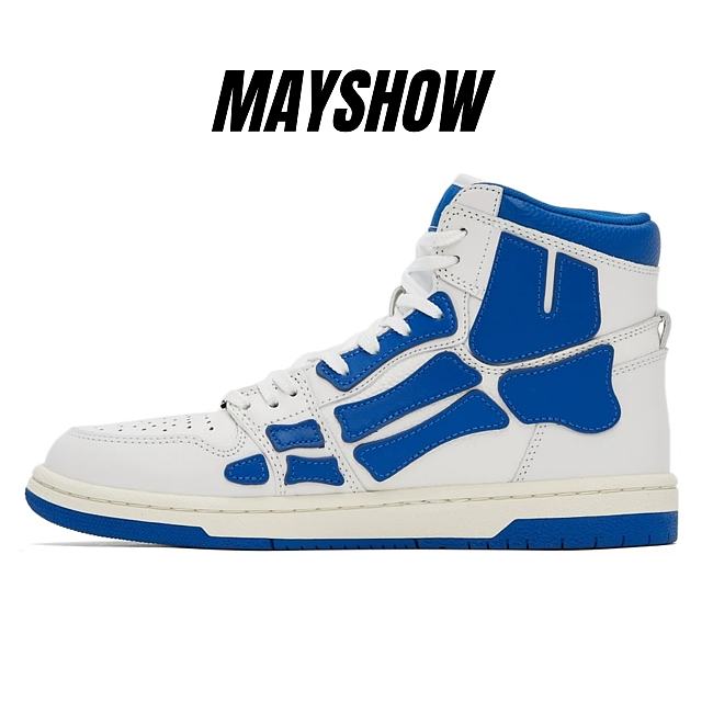 AMIRI Skel Panelled High Top White Blue - MFS002123 - 1