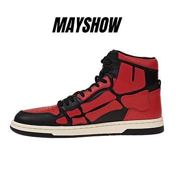 AMIRI Skel Panelled High Top Red Black