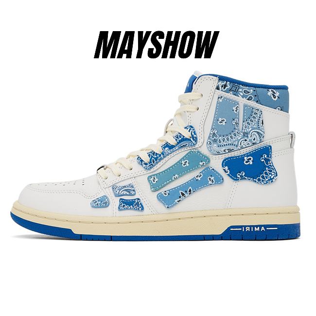 AMIRI Skel Panelled High Top Bandana Blue - 1