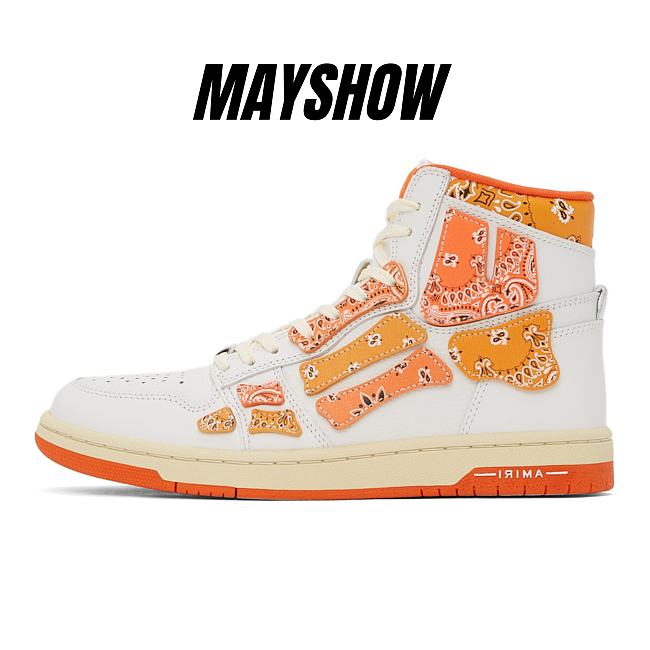 AMIRI Skel Panelled High Top Bandana Orange - 1