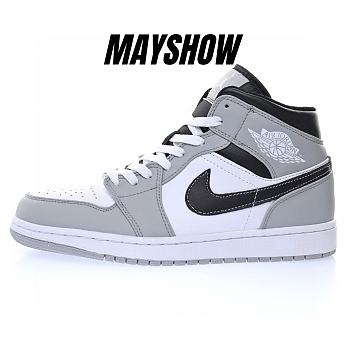 Air Jordan 1 Mid Light Smoke Grey Anthracite - 554724-078