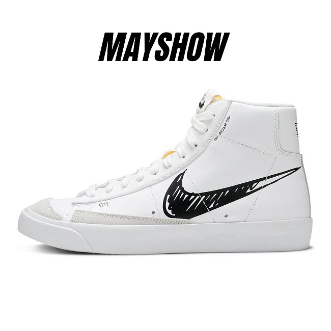 Nike Blazer Mid 77 Sketch White Black - CW7580-101 - 1