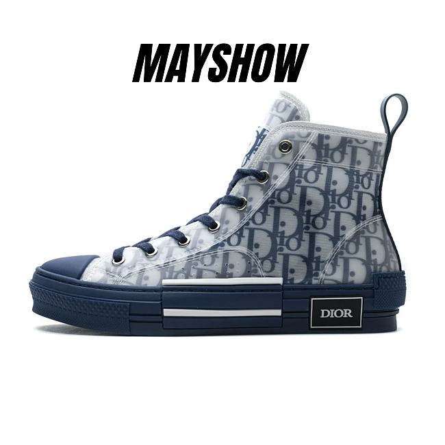 Dior B23 High Top Blue Oblique - 3SH118YNT_H565 - 1