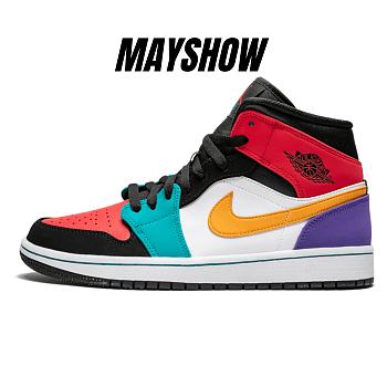 Air Jordan 1 Mid Bred Multi-Color - 554724-125