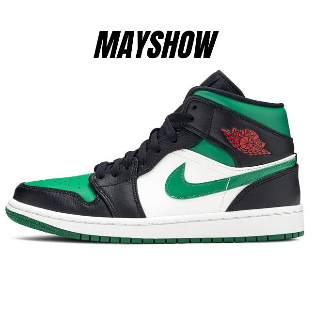 Air Jordan 1 Mid Green Toe -  554724-067  - 1