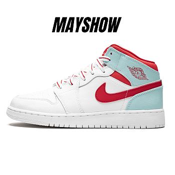 Air Jordan 1 Mid White Topaz Mist - 555112-104