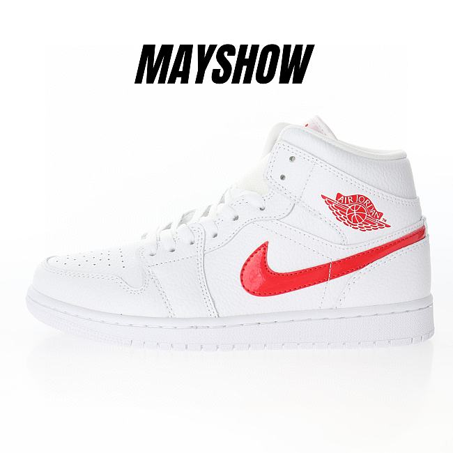 Air Jordan 1 Mid White University Red - BQ6472-106 - 1