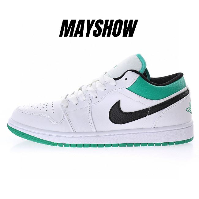 Air Jordan 1 Low White Lucky Green Black - 553558-129 - 1