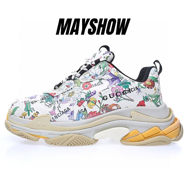 Gucci x Balenciaga The Hacker Project Triple S Flora Print - ‎677195 UL110 8461 - 1