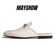 White Leather Princetown Slipper - 423513 C9D00 9022 - 1