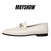 White Leather Horsebit Loafer - 414998 DLC00 9022 - 1