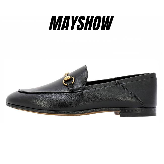 Black Leather Horsebit Loafer - 414998 DLC00 1000 - 1