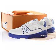 Louis Vuitton Trainer White Blue Signature - 1A8SJV - 4