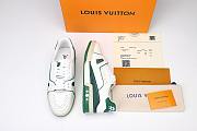 Louis Vuitton Trainer White Green Signature - 1A54HS - 5