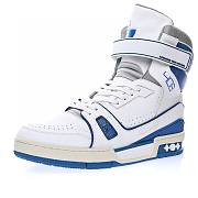 Louis Vuitton LV Trainer Sneaker Boot High White Blue - 1A54JA - 3