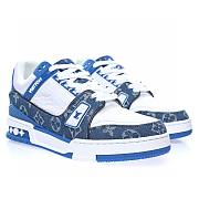 Louis Vuitton Trainer Blue Monogram Denim White - 1A9JGR - 4