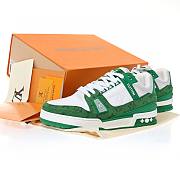 Louis Vuitton Trainer Green Monogram Denim White - 1A9JHV - 3