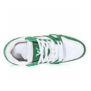 Louis Vuitton Trainer Green Monogram Denim White - 1A9JHV - 4