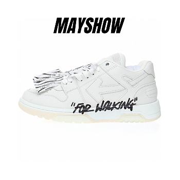 OFF-WHITE Out Of Office OOO Low Tops For Walking White Black 2021 - OMIA189R21LEA0020101